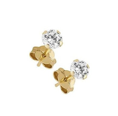 Kultakorvakorut zirkonia 4 mm