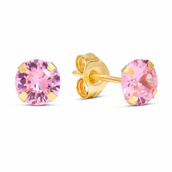 Kultakorvakorut pinkit zirkoniat GE-1197pink