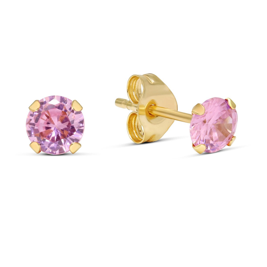 Kultakorvakorut pinkki zirkonia GE-1196pink