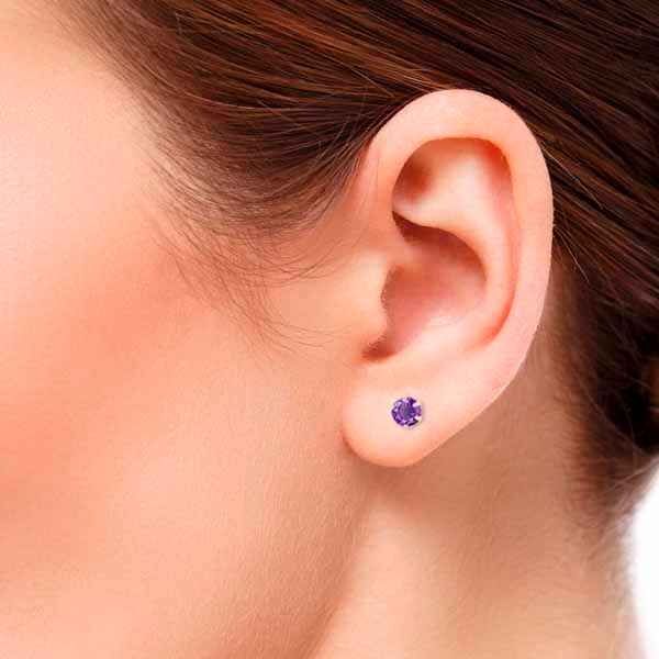 Kultakorvakorut violetti zirkonia