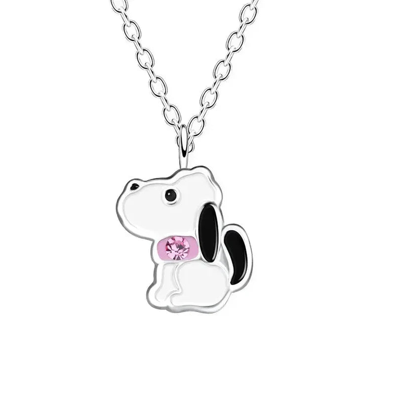 Lasten hopeinen kaulakoru koira Snoopy Trendi Koru