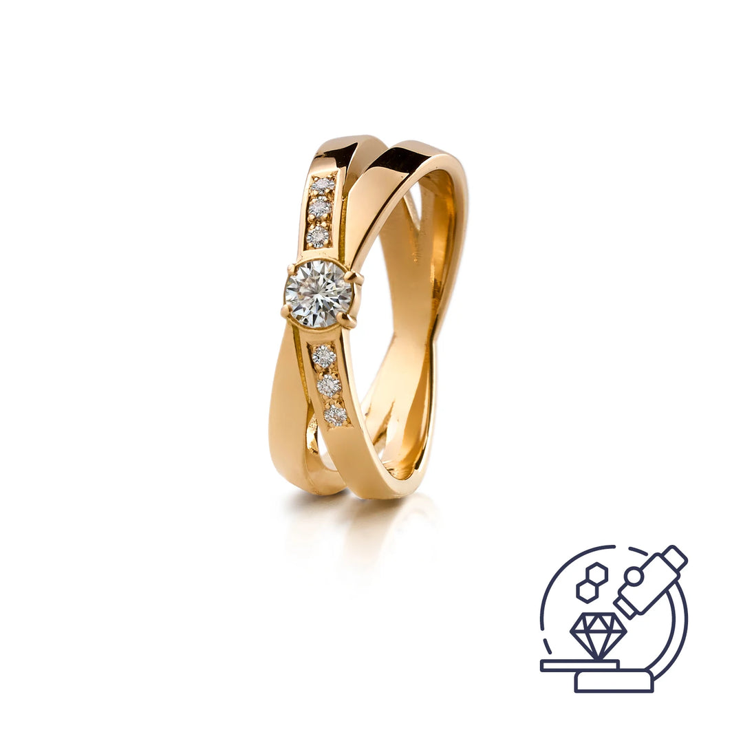 Lumoava Kaksin laboratoriotimanttisormus 0,26 ct 14k keltakulta – L72216190000