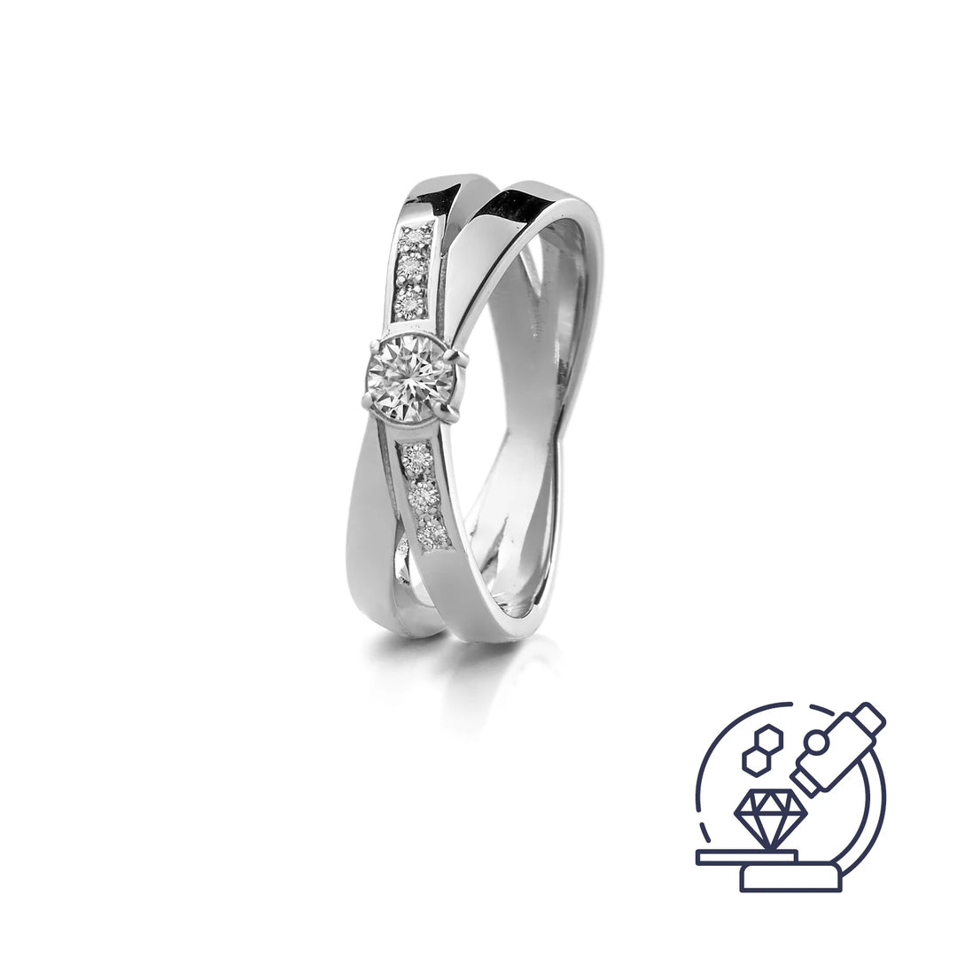 Lumoava Kaksin laboratoriotimanttisormus 0,26 ct 14k valkokulta – L82216190000