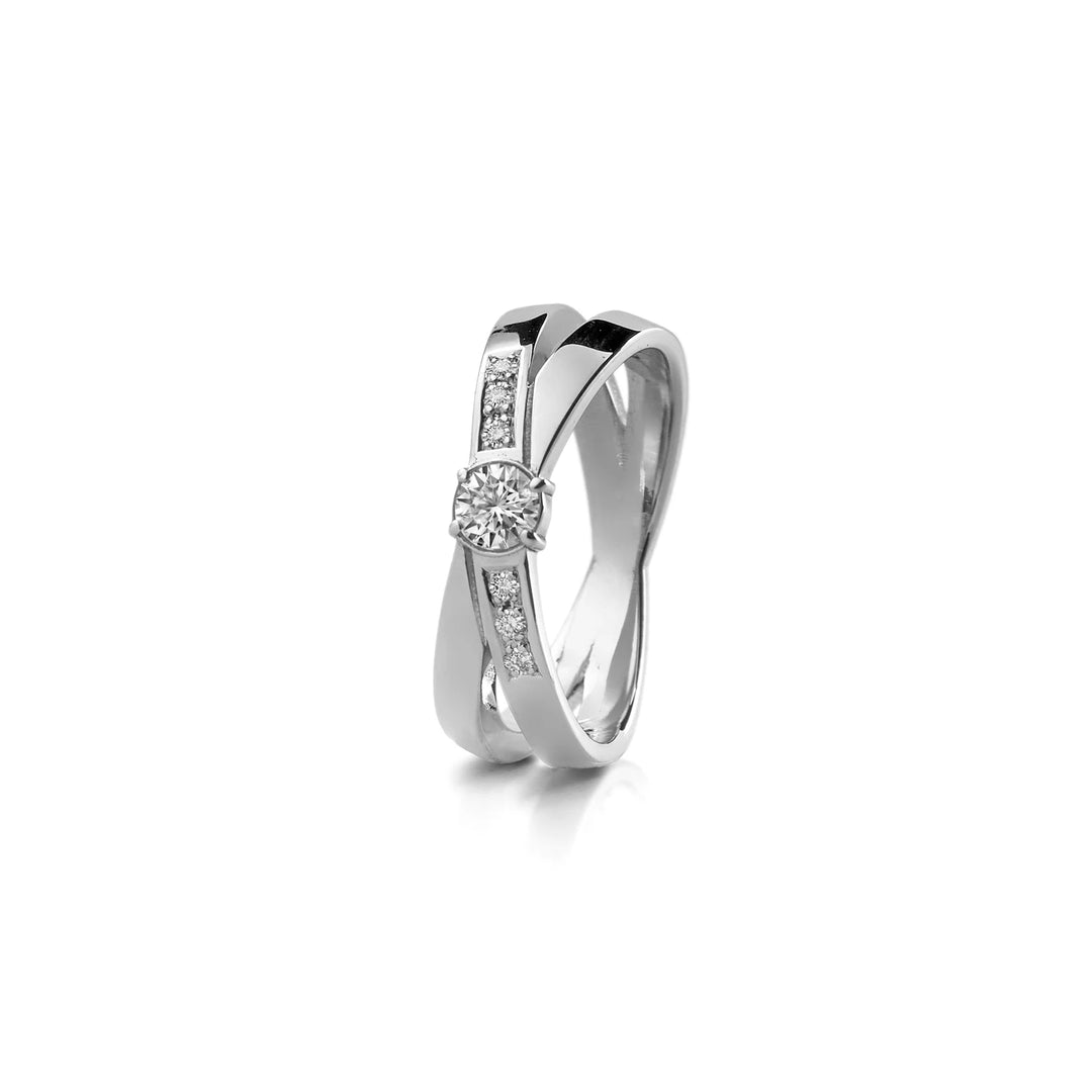 Lumoava Kaksin timanttisormus 0,26 ct 14K valkokulta