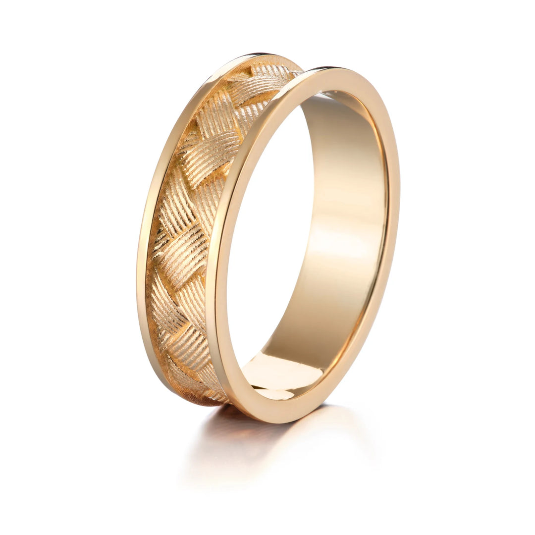 Lumoava Oiva kihlasormus 6,4 mm 14K keltakulta