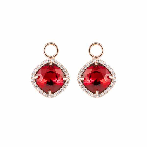 925 Silver earring charms Crystal, Goldp