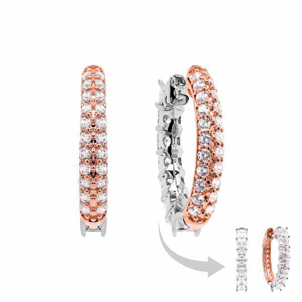 Marmara Sterling ruusukullatut kaksipuoliset korvarenkaat KR760RG