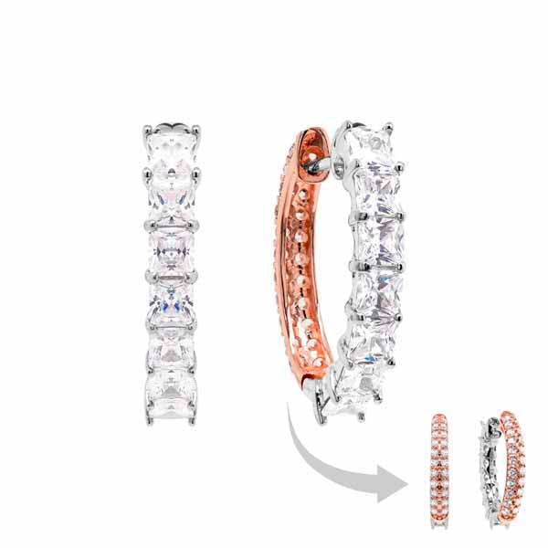 Marmara Sterling ruusukullatut kaksipuoliset korvarenkaat KR760RG