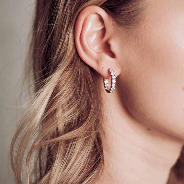 Marmara Sterling ruusukullatut korvarenkaat KR774G