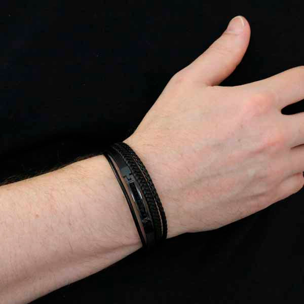 Miesten rannekoru nahkaa SSLB-120Bmusta