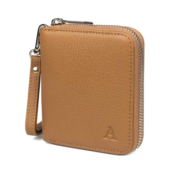 Aarni Mini Clutch-lompakko konjakki/Hopea Aarni