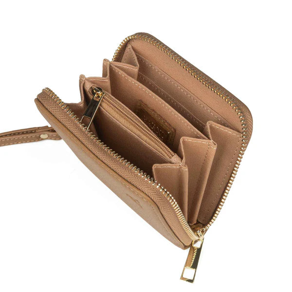 Aarni Mini Clutch-lompakko konjakki/Kulta Aarni