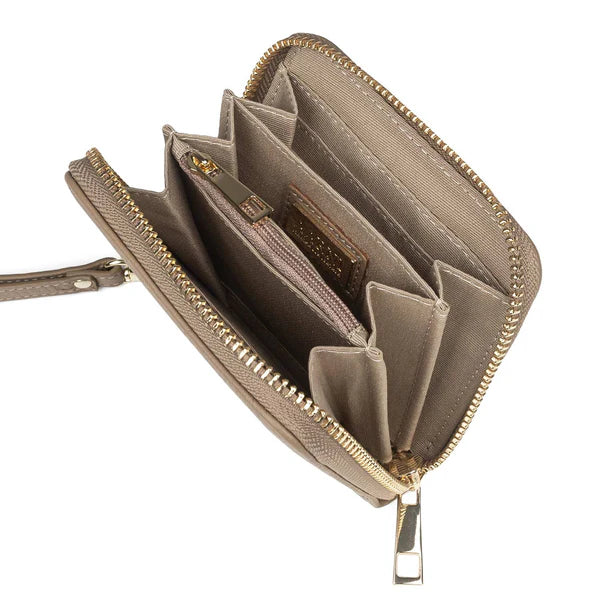 Aarni Mini Clutch-lompakko hiekka/Hopea Aarni