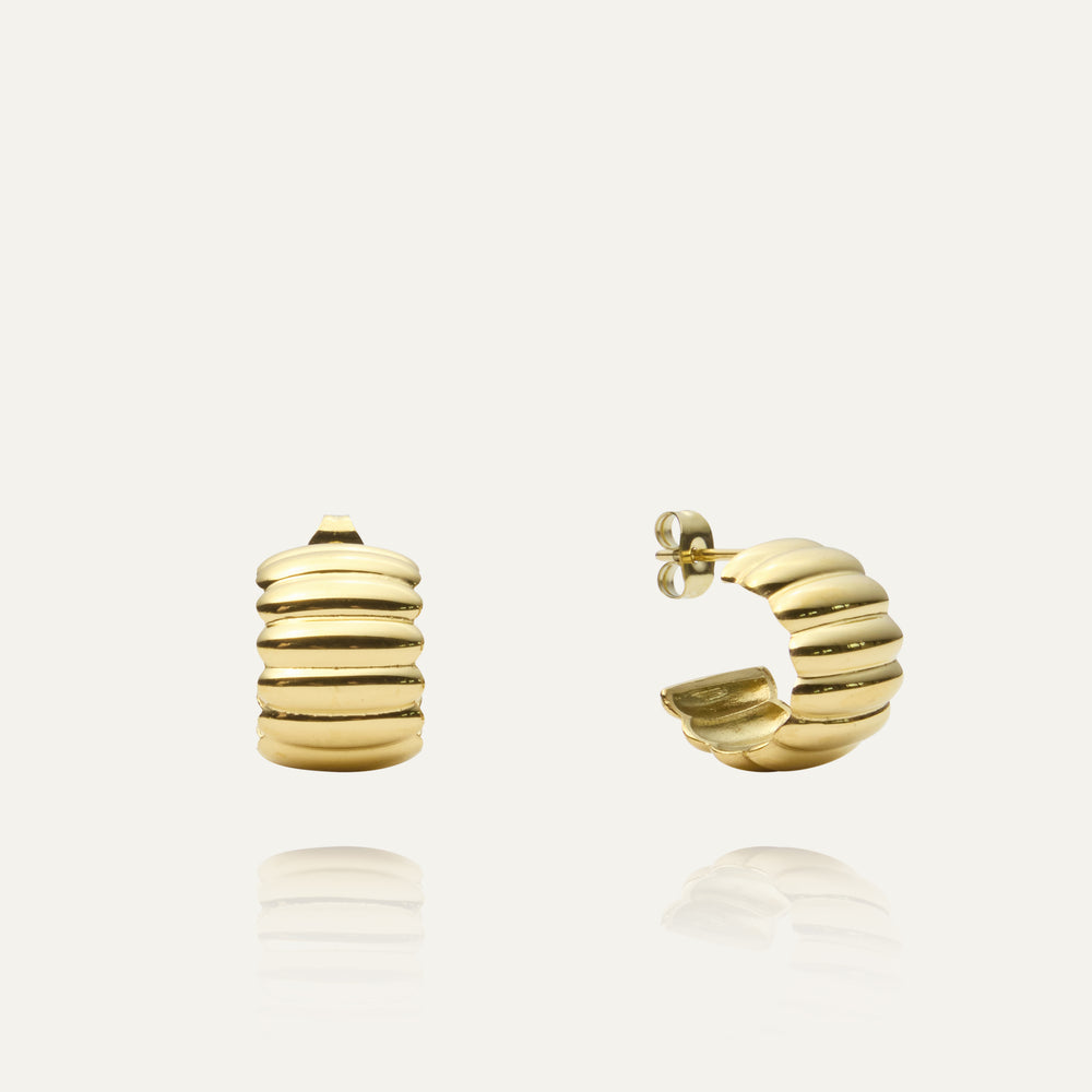 Mockberg Chic Ribbed rengaskorvakorut kullanväriset