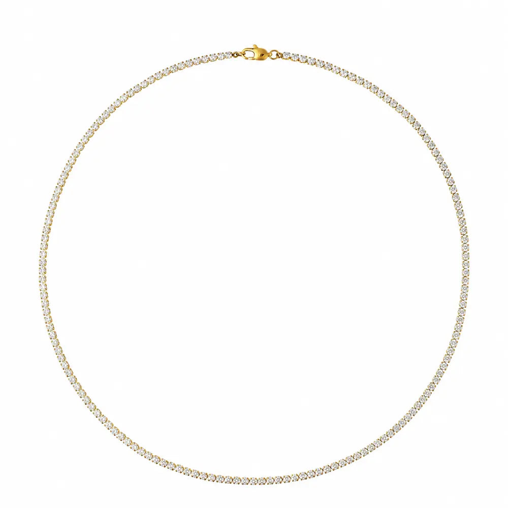 Mockberg Shiny Tennis -kaulakoru, kullattu MB0036