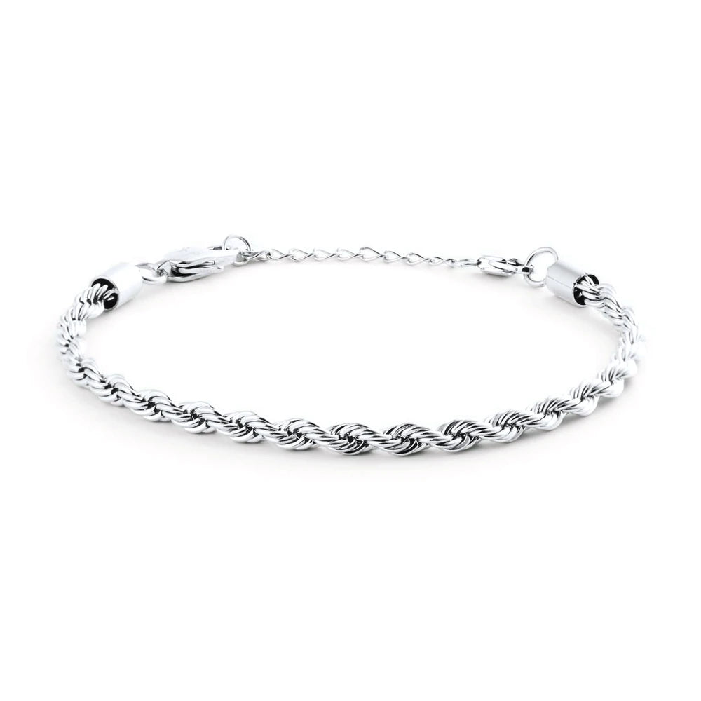 Mockberg Bold Rope Chain hopeanvärinen rannekoru – tuotekuva 1