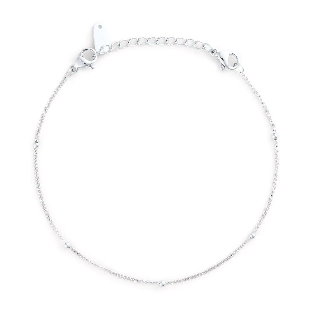 Mockberg Beaded Chain hopeanvärinen rannekoru – tuotekuva 1