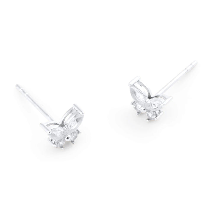 Mockberg Butterfly Studs hopeanväriset nappikorvakorut MB2079 – tuotekuva 3