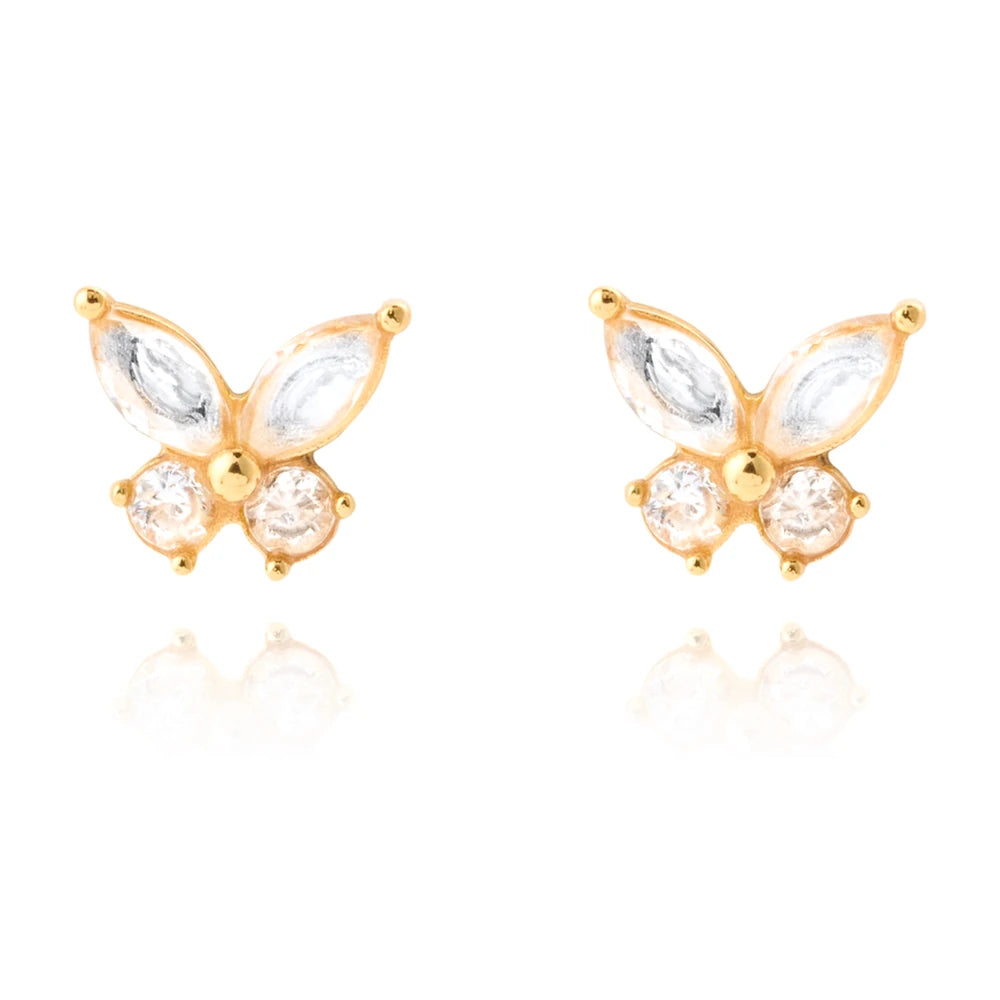 Mockberg Butterfly Studs kullatut nappikorvakorut MB2080 – tuotekuva 2