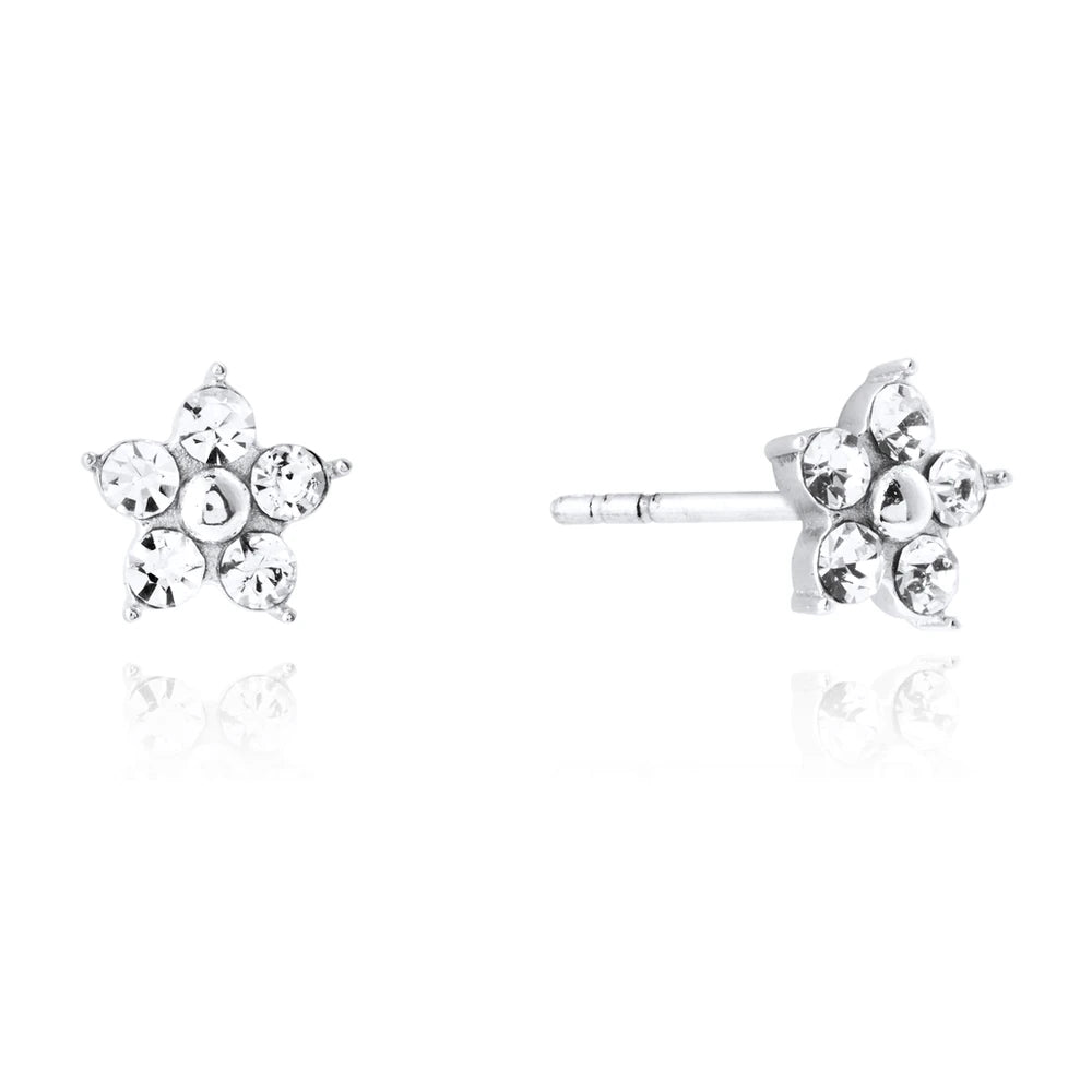 Mockberg Flora Studs hopeanväriset nappikorvakorut MB2081 – tuotekuva 1