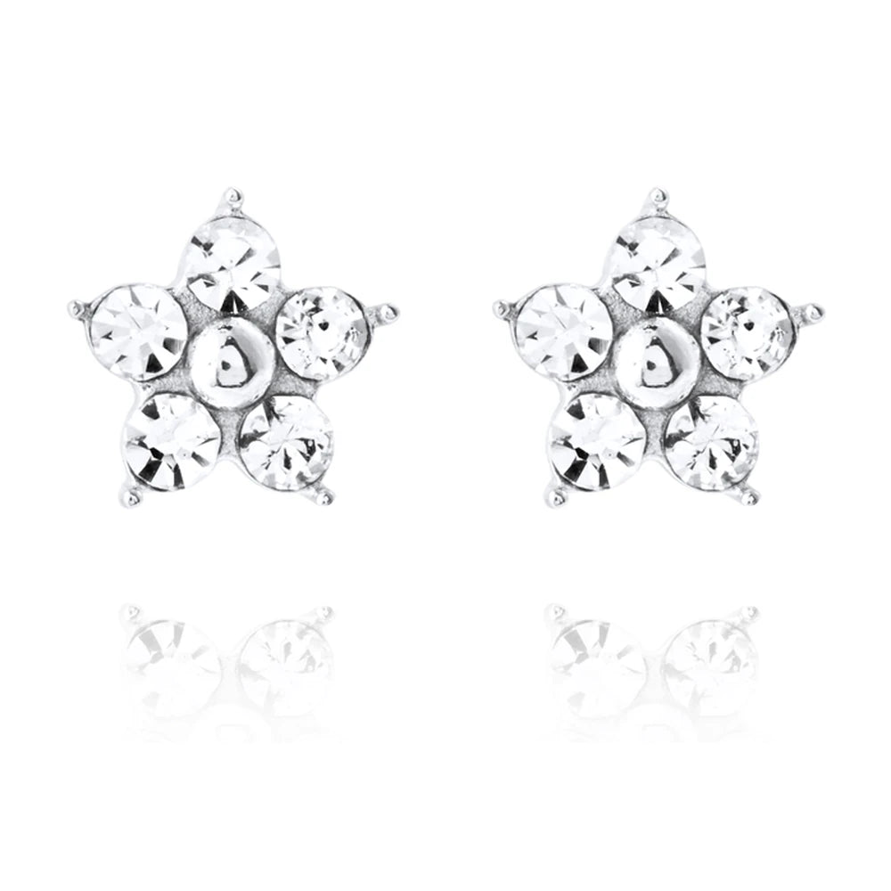 Mockberg Flora Studs hopeanväriset nappikorvakorut MB2081 – tuotekuva 2