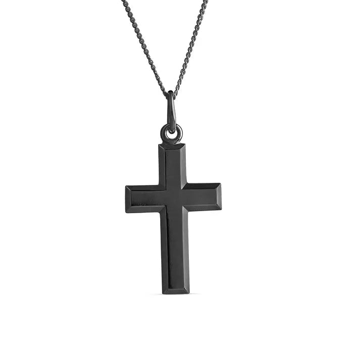 musta hopeinen rippiristi 4256733500 top gold