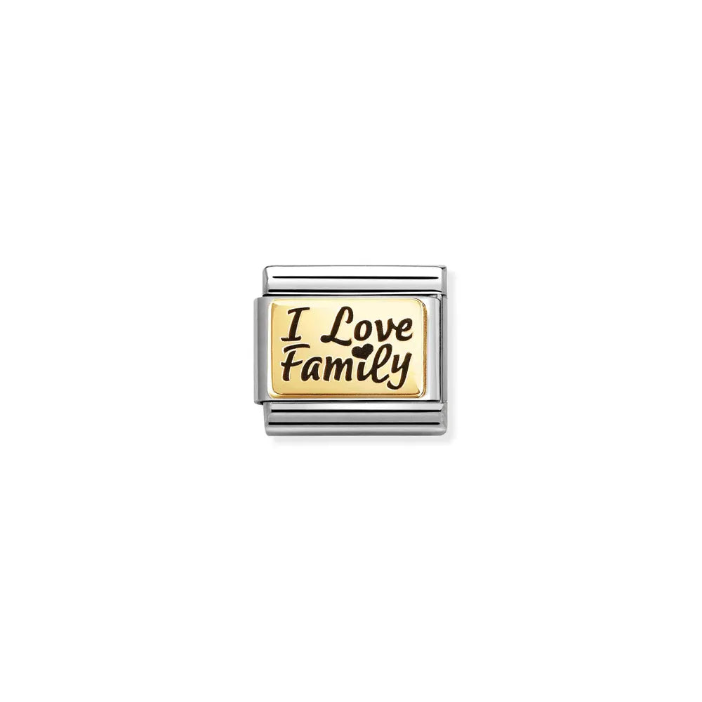Nomination-pala Classic Gold I LOVE FAMILY Laatta 030166/69