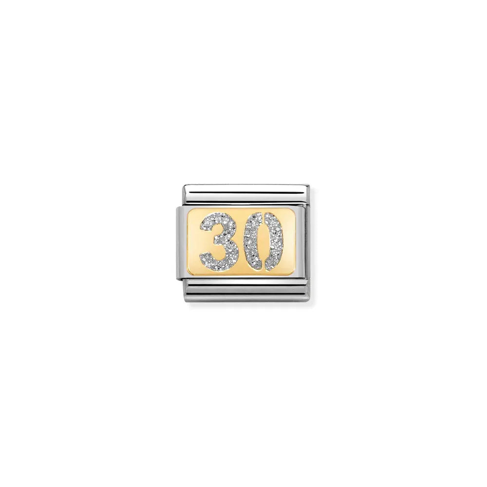 Nomination-pala Classic Gold Glitter Numero 30 030224/03