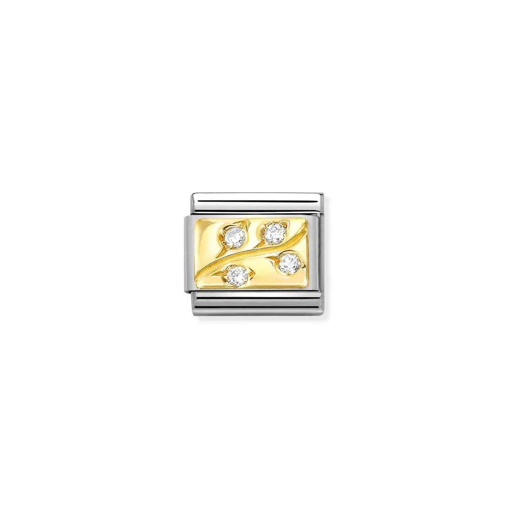 Nomination-pala Classic Gold Oksa Laatta Timantit 030423/58