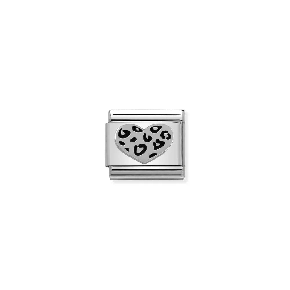 Nomination-pala Classic Silvershine Leopardi Sydän 330101/05