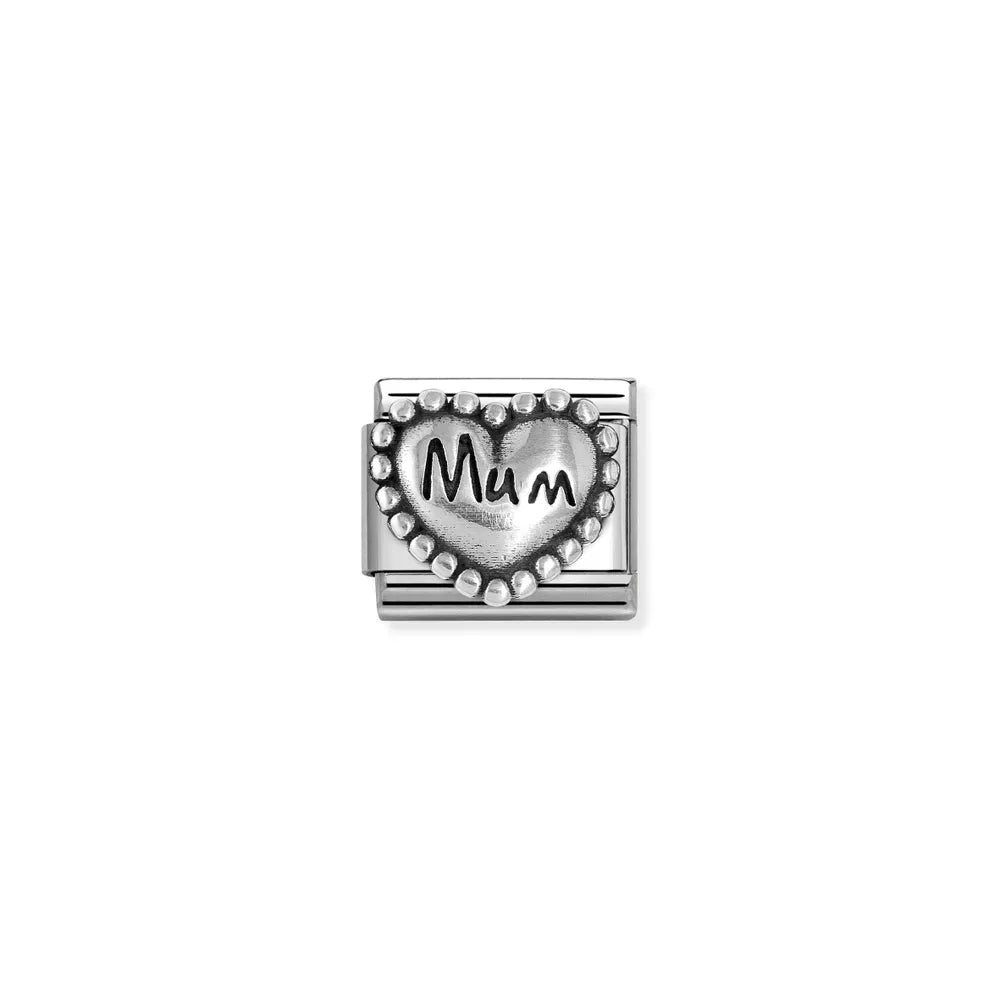 Nomination-pala Classic Silvershine Sydän MUM, Vintage 330101/80