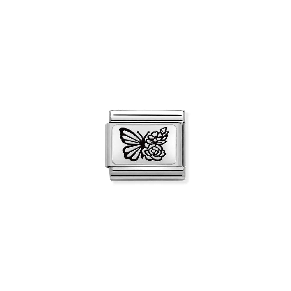 Nomination-pala Classic Silvershine Perhonen Kukat 330111/22