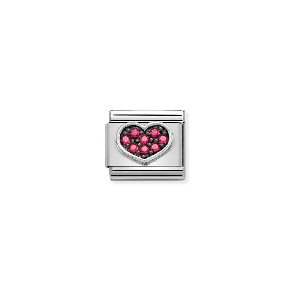 Nomination-pala Classic Silvershine Sydän Fuksia Zirkonia 330323/06