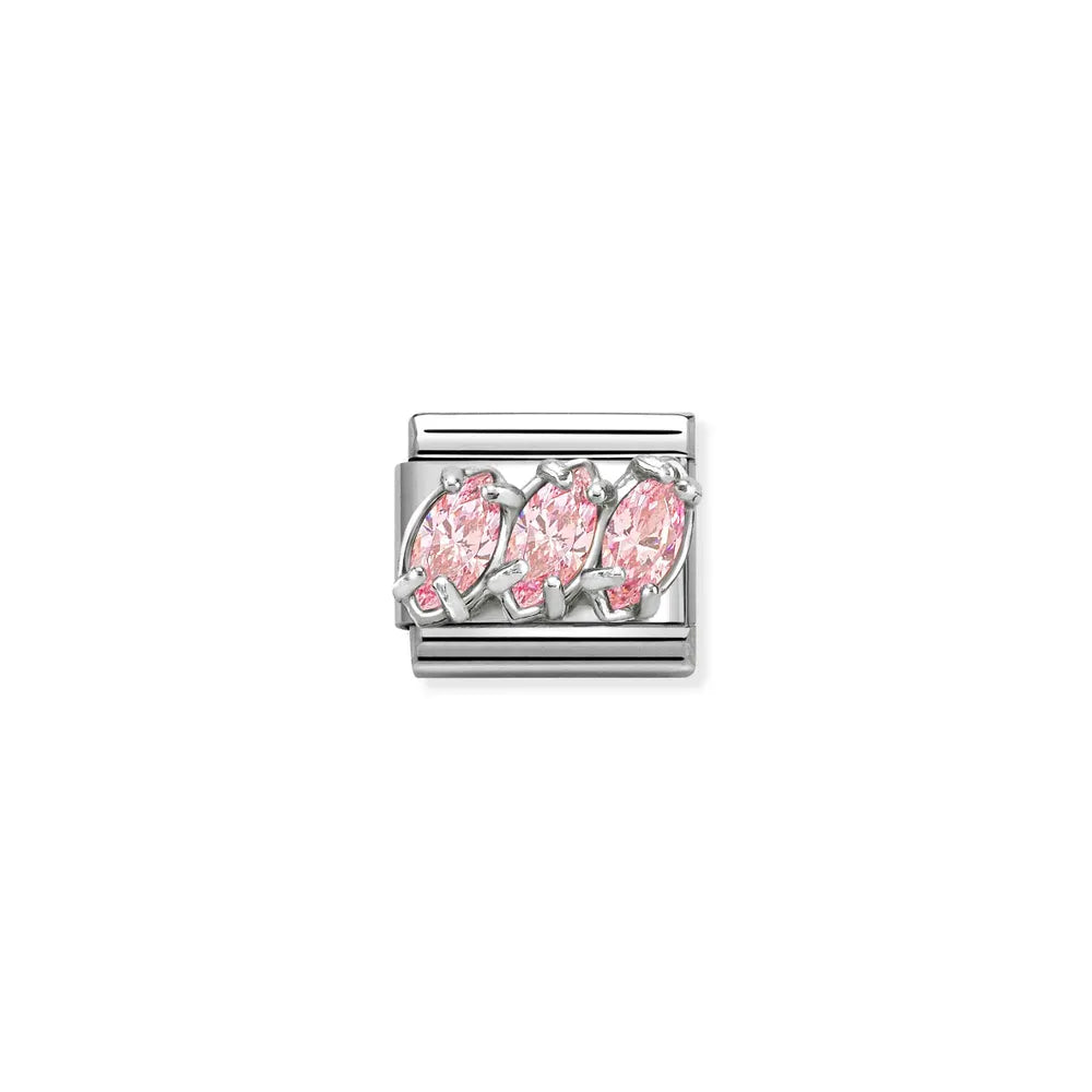 Nomination-pala Classic Silvershine Trilogy Pinkki Zirkonia 330329/21