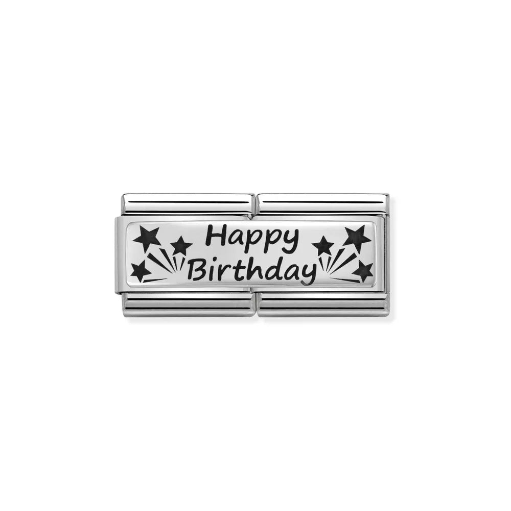 Nomination-pala Classic Silvershine Tupla , HAPPY BIRTHDAY 330710/13