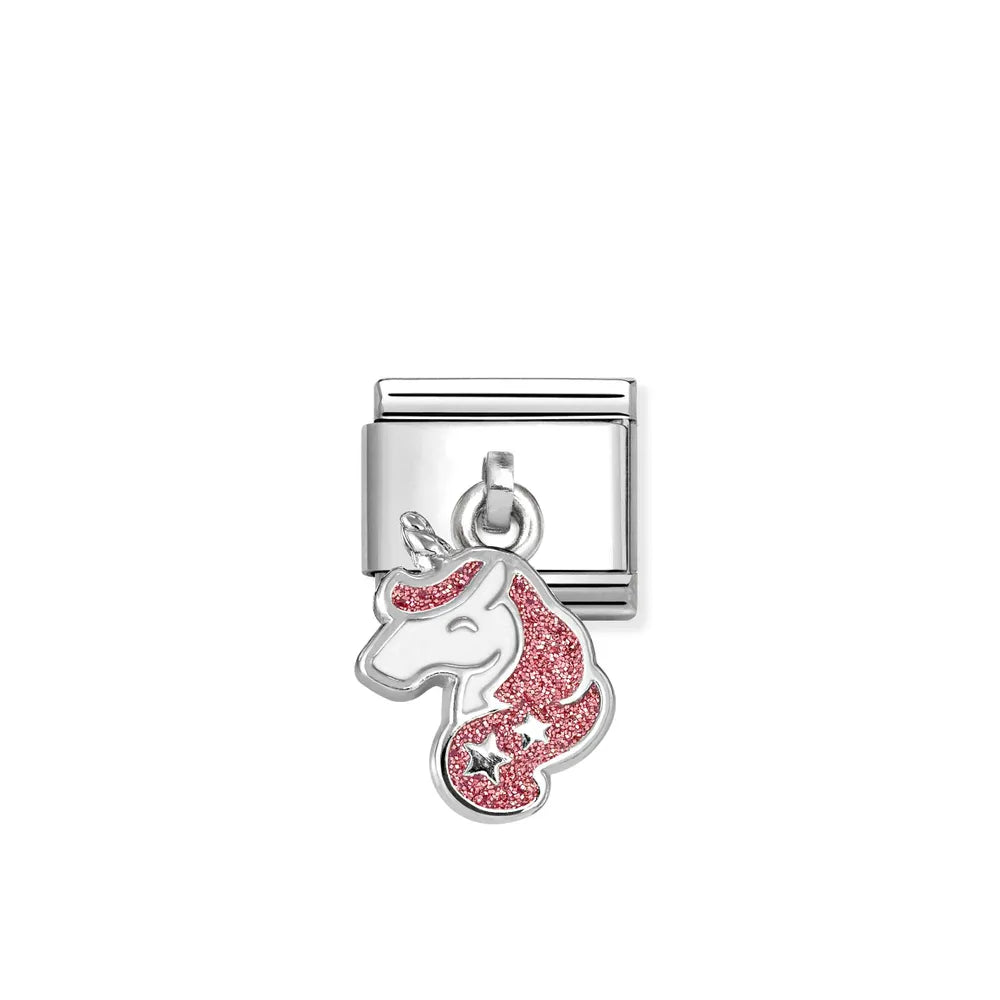 Nomination-pala Classic Silvershine Yksisarvinen Pinkki Glitter 331805/20