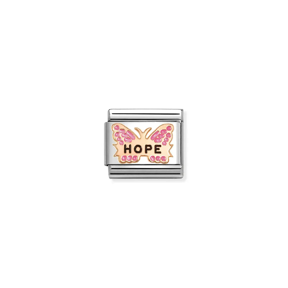 Nomination-pala Classic Rose Gold Fuksia Perhonen, HOPE 430202/50