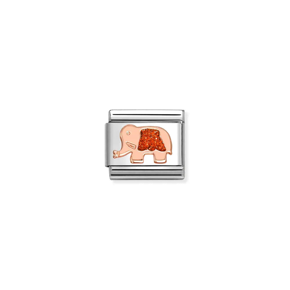 Nomination-pala Classic Rose Gold Elefantti, Punainen Glitter 430205/37