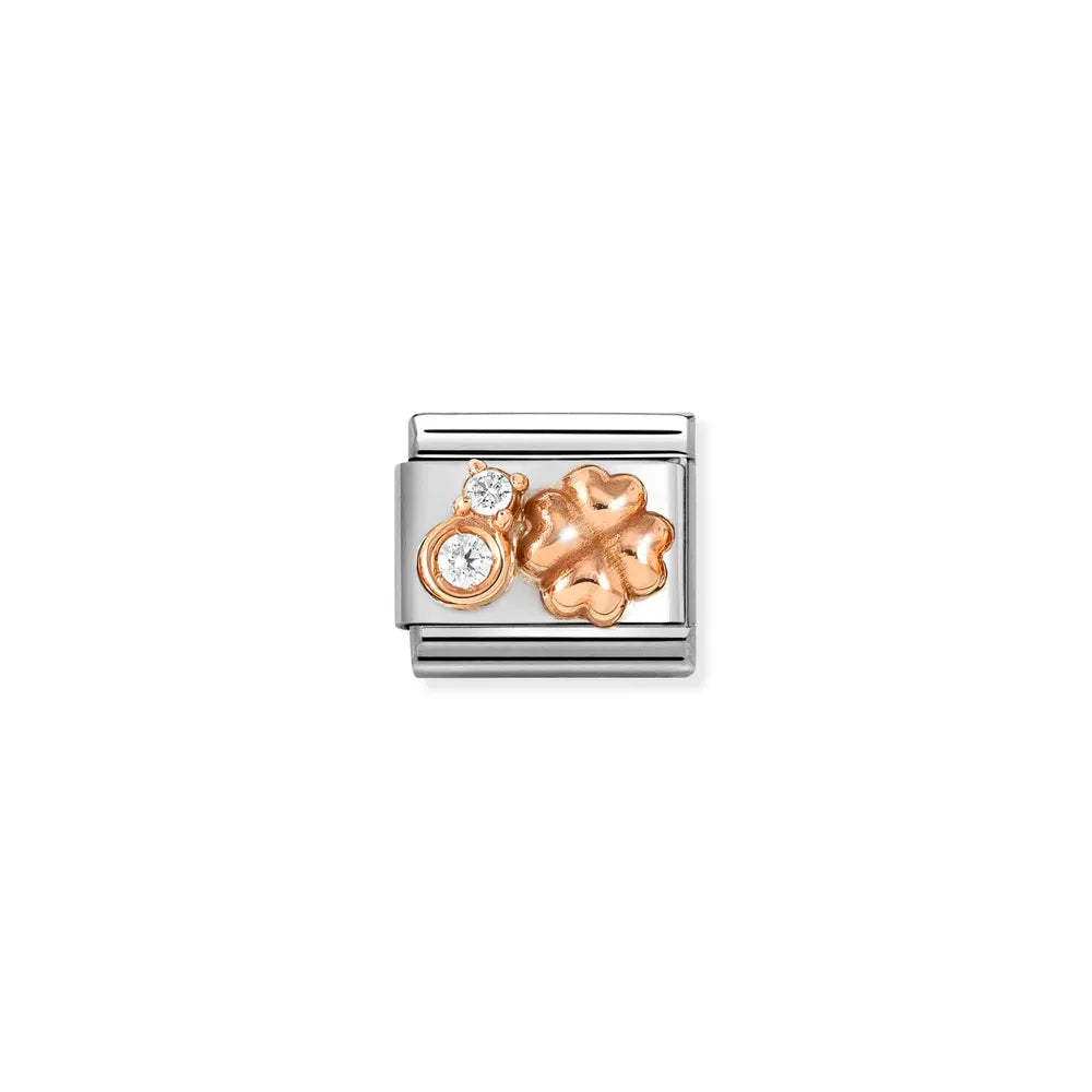 Nomination-pala Classic Rose Gold Neliapila, 2 Zirkonia 430305/52