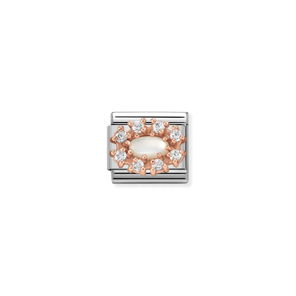 Nomination-pala Classic Rose Gold Valkoinen Helmiäinen 430308/12