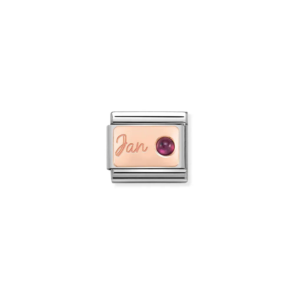Nomination-pala Classic Rose Gold Tammikuu Syntymäkivi 430508/01