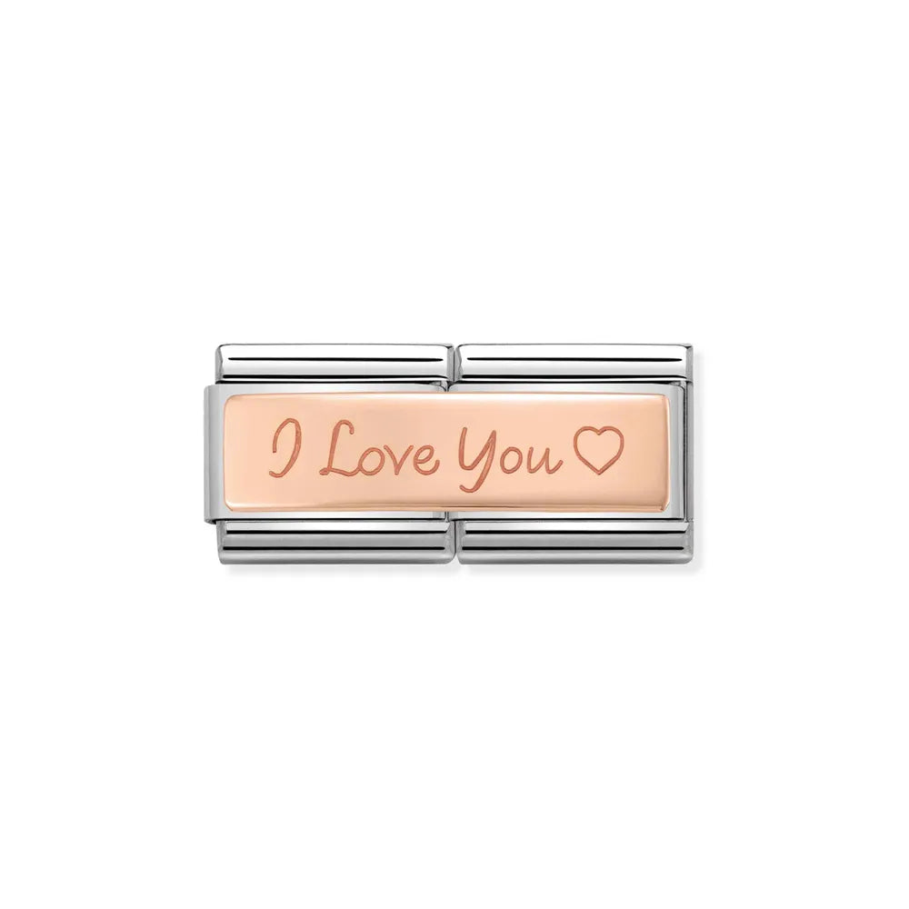 Nomination-pala Classic Rose Gold Tuplapala I LOVE YOU Sydän 430710/04