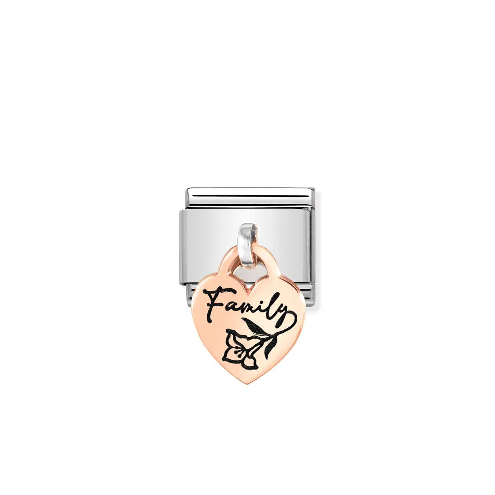 Nomination-pala Classic Rose Gold Sydän Riipus FAMILY 431803/04