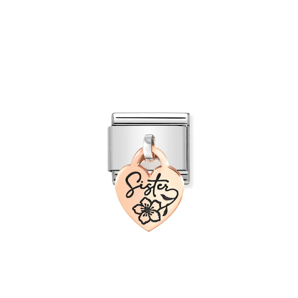 Nomination-pala Classic Rose Gold Sydän Riipus SISTER 431803/05