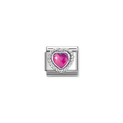 Nomination Silvershine Sydänkivi fuksia