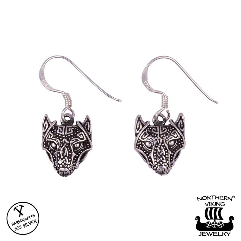 Northern Viking Jewelry Guardian Wolf korvakorut NVJKK029