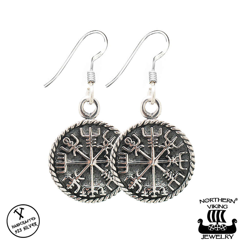 Northern Viking Jewelry Vegvisir korvakorut NVJKK030