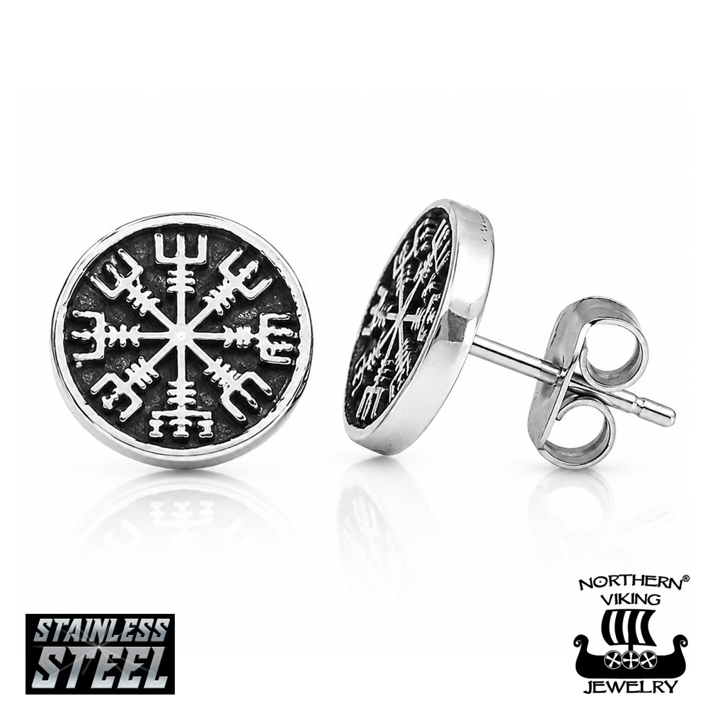 Northern Viking Jewelry Vegvisir nappikorvakorut NVJKK087