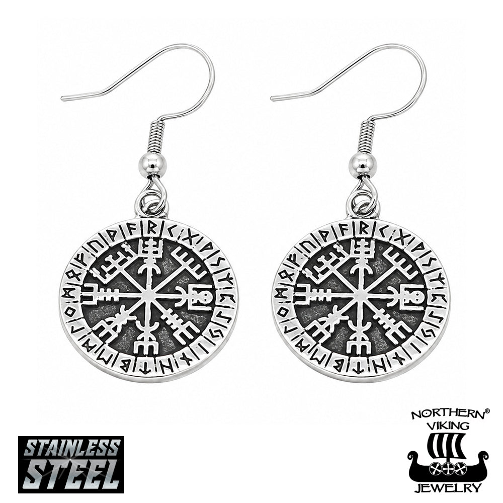 Northern Viking Jewelry Vegvisir riimukorvakorut NVJKK090