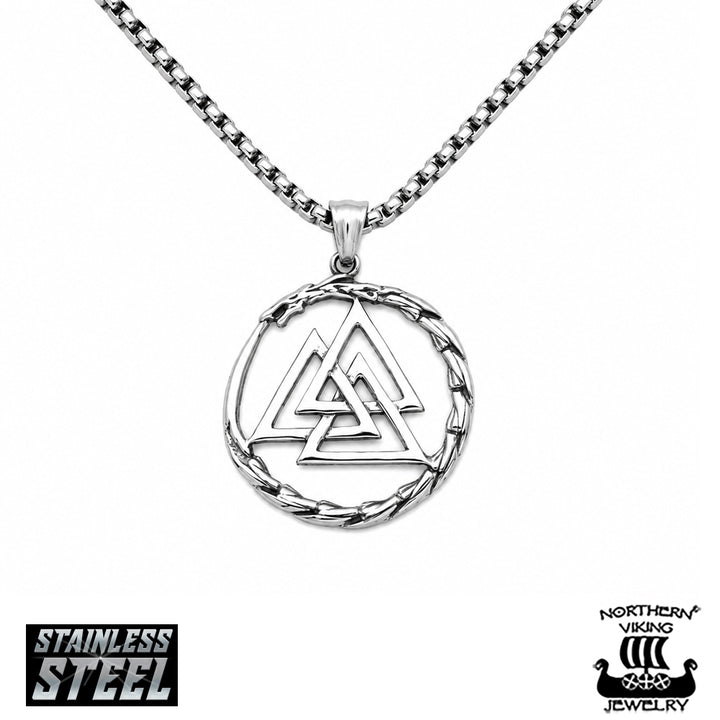 Northern Viking Jewelry Ouroboros Valknut kaulakoru NVJRS191